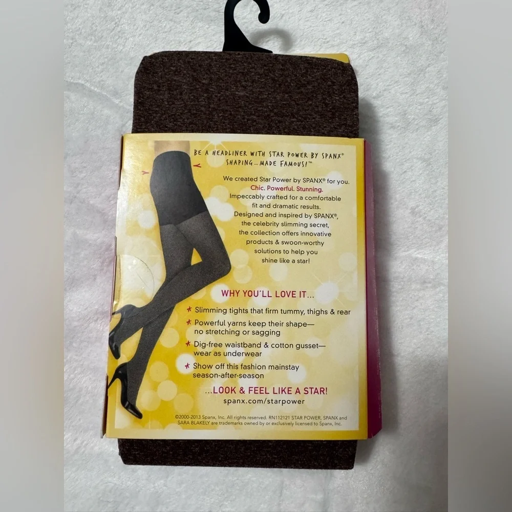 Spanx Star Power Heathered Brown Shaping Tights Size A